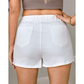 luvamia Denim Skorts Casual Skirts for Women White Skort White Denim Skirt Skorts Skirts for Women Denim Skorts for Women Trendy Cream White Small Fits Size 4 / Size 6