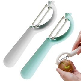 JOAOXOK Potatoes Peeler,2pcs Vegetable Peeler for Kitchen Soft Grip Handle and Ultra Sharp Stainless Steel Blades,for Veggie, Apple, Fruit, Potato, Carrot, Peelers for Kitchen (2)