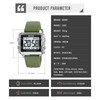 Gosasa Square Men's Women's Digital Watch Big Numbers Dial Waterproof