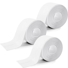 3 Rolls 1.5 Inch Caulk Tape Self Adhesive Toilet Caulking Strip Bathroom Sealing Caulk Strip Peel and Stick Bathtub Caulking Tape, 10.5 Feet Each Roll (White)