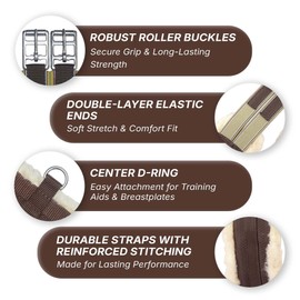 SIE EQUESTRIAN Fleece Padded Horse Girth 32" to 56" (Brown, 50 inch)