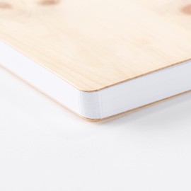 Notebook with Wooden Cover in A5 - Tree of Life - Real Wood Notebook for Writing in Pine Wood Cover 192 Blank Pages 90 g
