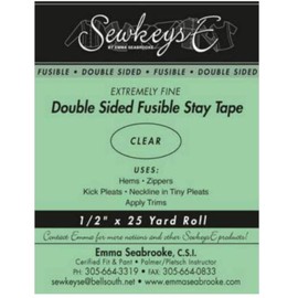 Field's Fabrics Clear - 1/2" Double Sided Fusible Stay Tape - 0.5" X 25 Yards SewkeysE Extremely Fine Sold by The 25 Yard Roll (DSFST.5) M494.21