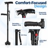 Folding Walking Cane for Seniors with LED Light, Alarm &