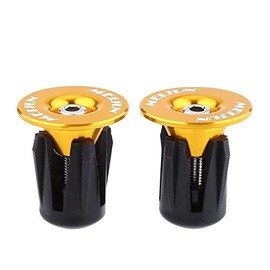 VBESTLIFE Bicycle End Plugs, Pack of 2 Bicycle Handlebar End Plugs Handlebar Caps Bicycle Handlebar Grips Handlebar End Cap for Most Bikes (Gold) Ride