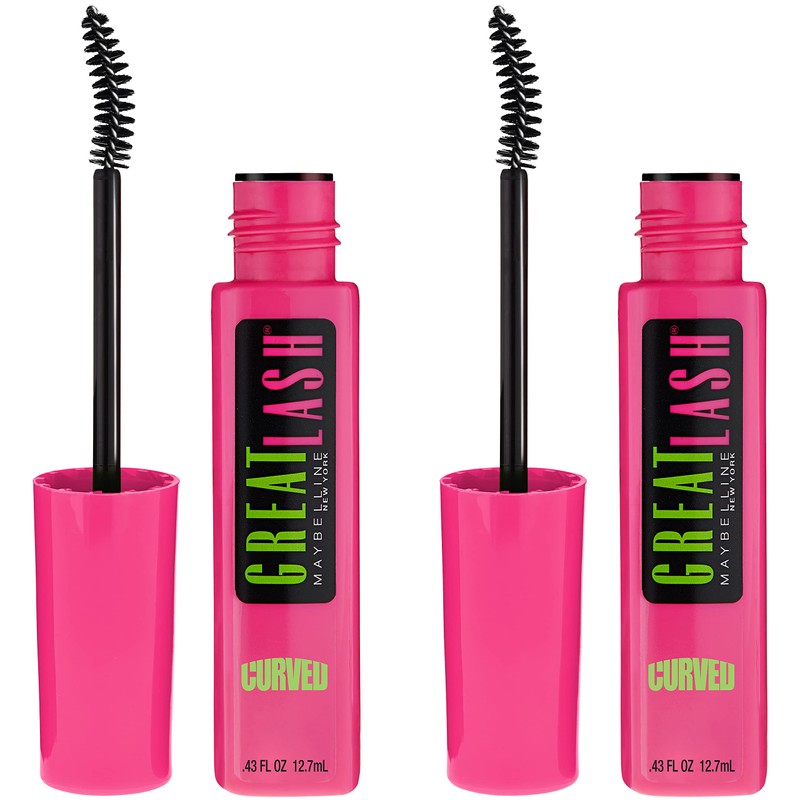 Maybelline Great Lash Curved Brush Washable Mascara, Volumizing, Lengthening and