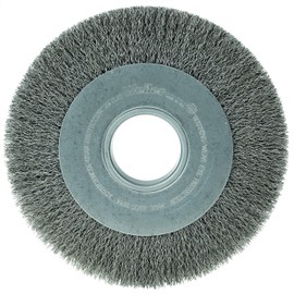 Weiler 06120 8" Medium Face Crimped Wire Wheel, .014" Steel Fill, 2" Arbor Hole, Made in the USA