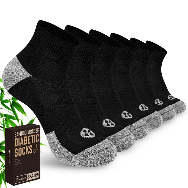 NOLUNT NOLUNT Diabetic Socks for Men,6 Pairs Ankle Mens Diabetic