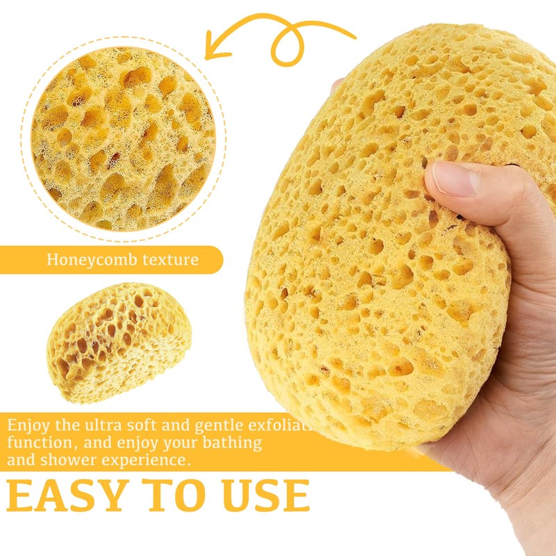 Benaewa 3 Pcs Natural Sponge, Shower Sponges for Men, Women,