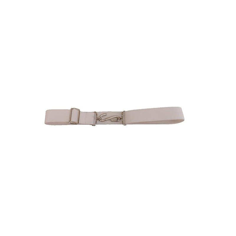 Mazeys Retro Unisex 70s Elastic Snake Belts (White Plain)
