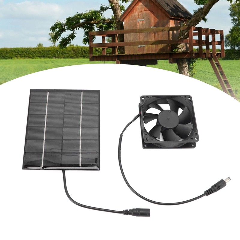 Solar Panel Fan Exhaust Air Ventilation Heat Dissipation Tool for