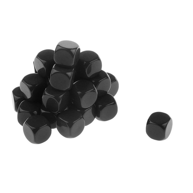 SaveSooo Blank Dice 6pcs 16mm (Black) Kids Toys DIY Fun