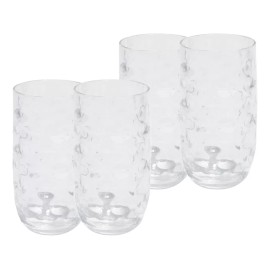 Home Ideas Set 4 Vasos High Ball Wave Acrilico 650 Ml Cs-09