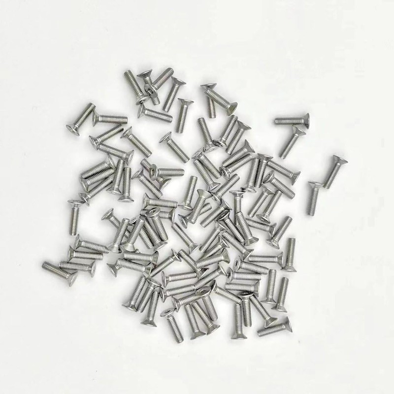 100 Pieces M4x16 Silver Countersunk Screws Stainless Steel Hex Metric