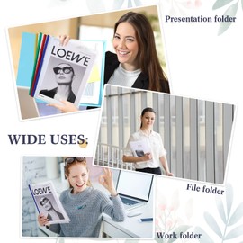 100 Pcs Clear Report Covers with Sliding Bar Clear Presentation Binder Transparent Resume Folder with 5 Colors Slider Bars Plastic Report Folder for File Report Paper Book Resume Letter School Office