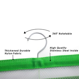 ALYER 6 Storage Pockets Hanging Mesh Shower Caddy,Space Saving Bathroom Accessories and Quick Dry Bath Organizer,Green-Single Hook