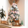 WBHome 1.8 Feet Pre-lit & Pre-Decorated Tabletop Christmas Tree, Rose
