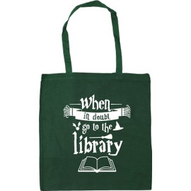 Hippowarehouse When in doubt go to the library Tote Shopping Gym Beach Bag 42cm x38cm, 10 litres