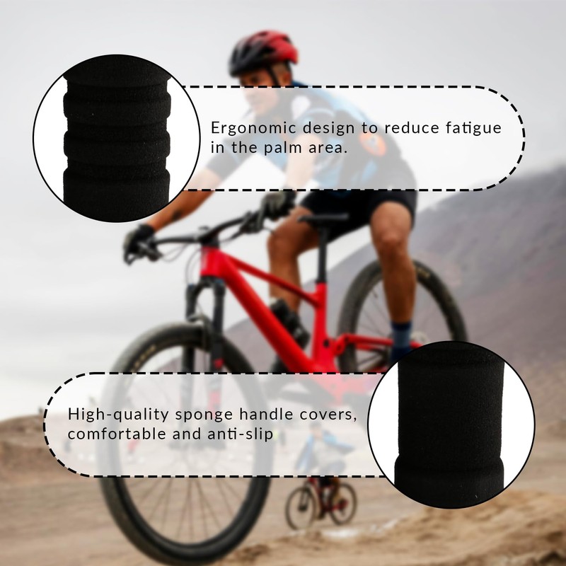 Bojueshaw 4Pack Bike Handlebar Grips,Soft Foam Sponge Non-Slip Handlebar Covers