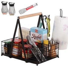 BBQ Caddy for Outdoor Grill, Stainless Steel Caddy Organizer, BBQ Caddy, Picnic Caddy, Grill Caddy Organizer, Picnic Condiment Caddy, Bbq Accessories