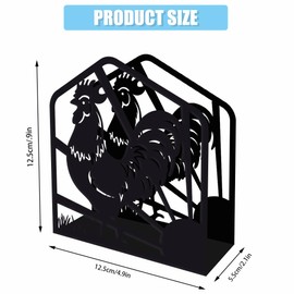 SUPERDANT Napkin Holder for Tables Rooster Iron Napkin Holder Freestanding Napkin Dispenser Tabletop Tissue Stand Rustic Cloth Napkins Holders for Kitchen Farmhouse Restaurants Hotel
