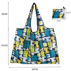 FAVORTALK Foldaway Shopping Bag 2 Pcs Reusable Grocery Bag Foldable Eco-Friendly Shopping Bag Lightweight Washable Nylon Large Shopper Bag Washable Shopper Bags for Women - 16311