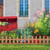 Topeakmart Wood Picket Garden Fence Edging Fencing Garden Yard Border