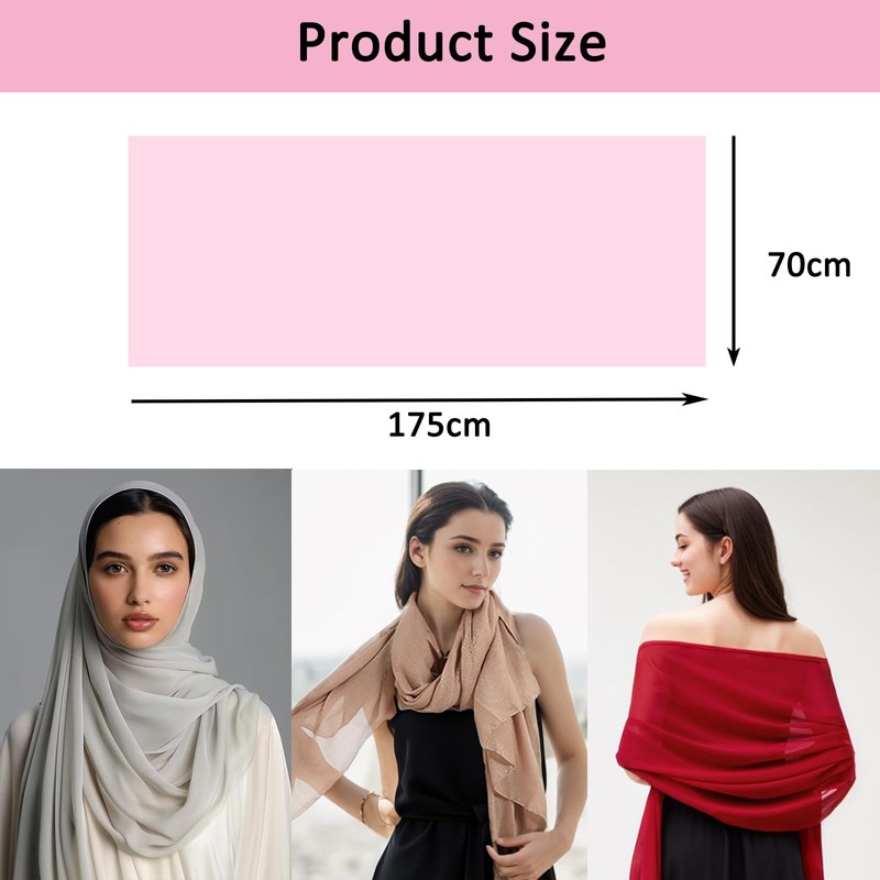 lifwimner Chiffon Scarf Women's Summer Festive Scarf for Evening Dress,