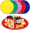 Teenyyou 50 Pcs 10 Inch Plastic 3 Compartment Divided Plates