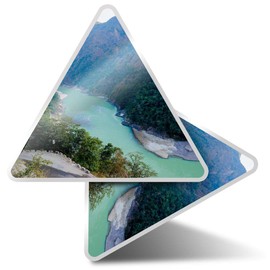 2 x Triangle Stickers 7.5cm - Ganges River Himalya Mountain Range Fun Decals for Laptops,Tablets,Luggage,Scrap Booking,Fridges #45127