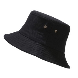 YAMEIZE Summer Trendy Bucket Hat Black - for Women Men Teens UV400 Beach Travel Classic Fishing Hats Fishmen Cap Sun Fishing Golf Outdoor, black