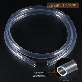 MECCANIXITY PVC Transparent Hose Plastic Vinyl Tubing 3/8" ID 1/2" OD 3.3ft Flexible for Water Tube, Air Line