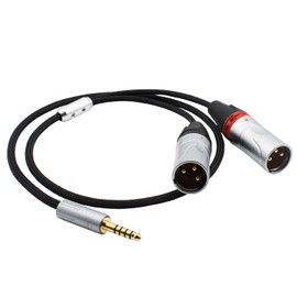 Youkamoo 4.4mm to XLR Balanced Headphone Audio Cable, 8 Core Silver Plated HiFi Adapter Cable, 2 ft / 0.6 Meters