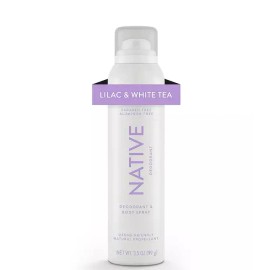 Native Deodorant and Body Spray, Lilac & White Tea, Aluminum-Free, Unisex, 3.5oz