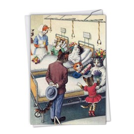 Crazy Cats: Get Well Greeting Card Featuring Kitties Wishing You a Speedy Recovery, with Envelope. C6109GWG