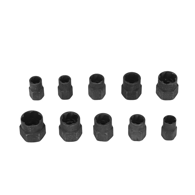 10Pcs Nut Remover Set Stripped Lug Bolt Broken Screw Extractor