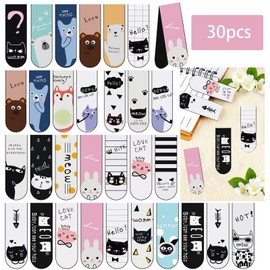 Pack of 30 Magnetic Bookmarks, Magnetic Page Markers, Magnetic Optical Bookmarks, Colourful, Magnetic Bookmarks, Adults, Children, for School, Home, Office, Accessories