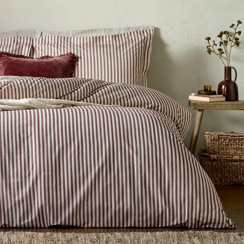 Yard Hebden Mélange Stripe Pillowcases – 100% Cotton Breathable Oxford