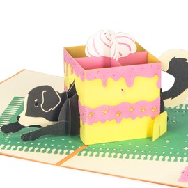 Ribbli Birthday Dog Handmade 3D Pop Up Card,Greeting Card,Anniversary Card,For Birthday,Any Occasion