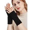 Novawo Women's Hand Crochet Winter Warm Fingerless Arm Warmers Gloves