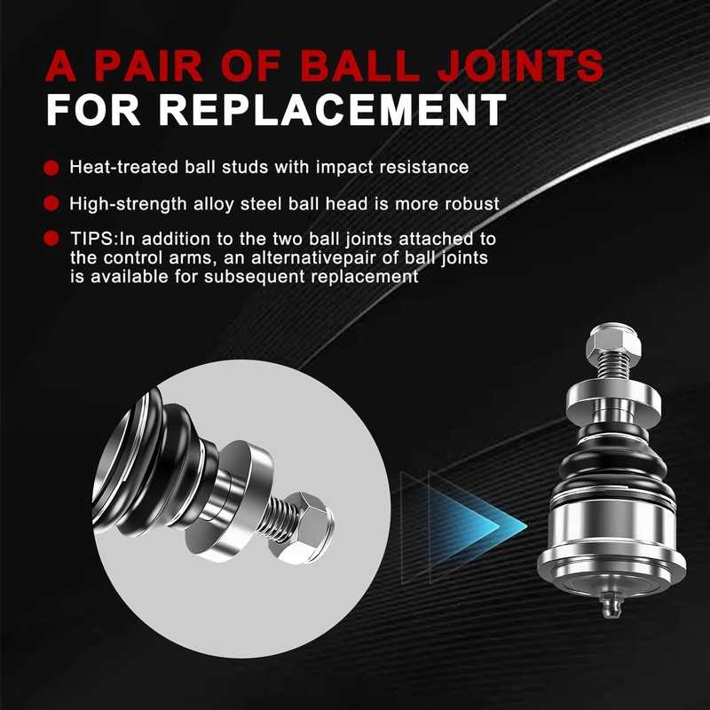 2-4" Lift Front Upper Control Arms w/Ball Joints Compatible with