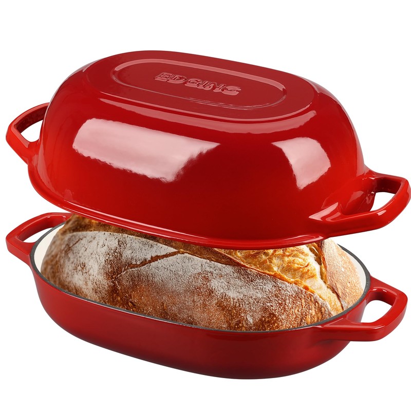 EDGING CASTING Enameled Cast Iron Dutch Oven Pot with Lid,