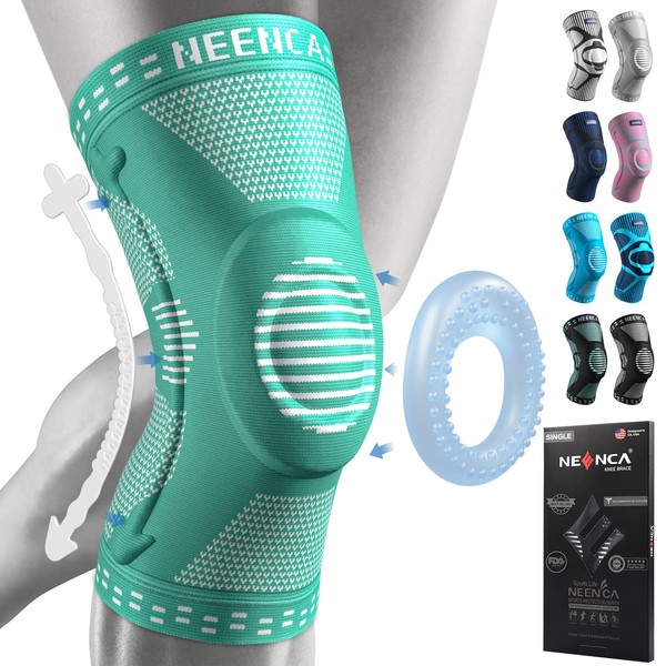 NEENCA Knee Brace for Knee Pain Relief, Compression Knee Sleeve with Patella Gel Pad & Side Stabilizers, Knee Support for Men Women, Meniscus Tear, Arthritis, Joint Pain, ACL, PCL,MCL, Runner, Workout