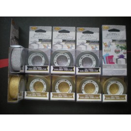 new Lot of 10 Seal-It Gold/silver Glitter Washi Craft Tape 300 Inch X 3/4 Inch