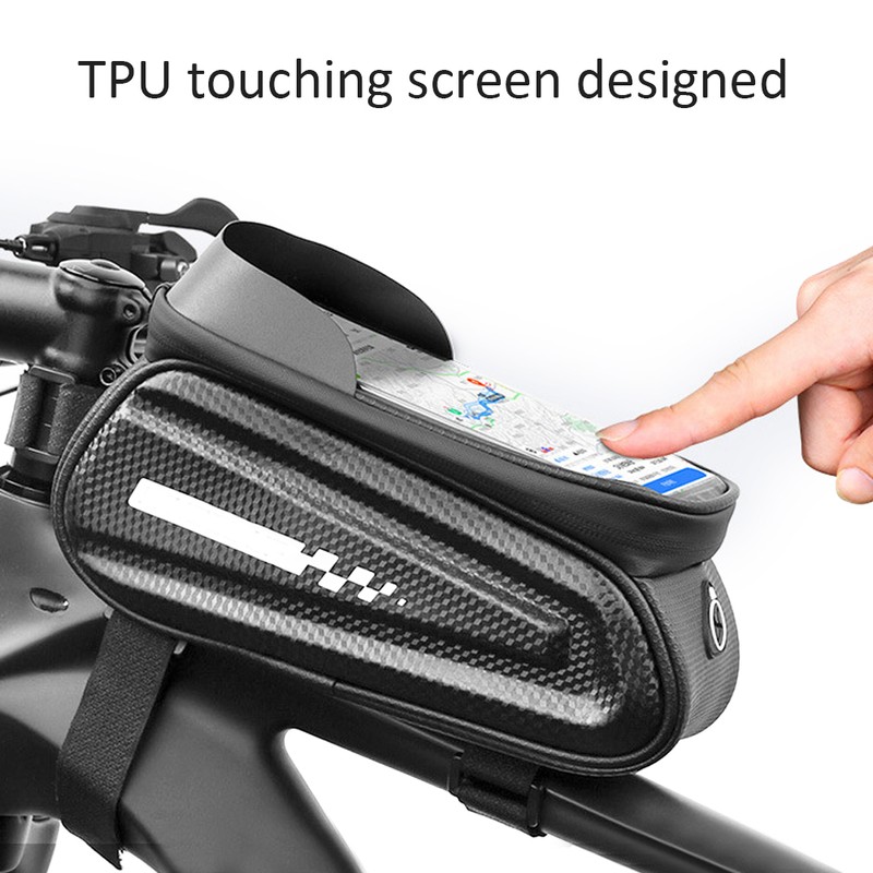 PVC Black Hard Shell Waterproof Performance Touching Screen Bike Bag