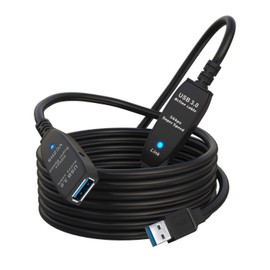 VCZHS USB 3.0 Extension Cable 100 FT, Active USB Extension Cable Male to Female with 4 Extension chipsets Signal Booster - Extra Long USB Extension Cable (5V/2A Power Adapter Included)