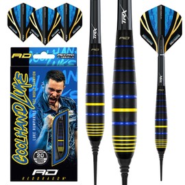 RED DRAGON Luke Humphries Coolhand 20G Brass Softip Darts Set with flights and Shafts (Stems)