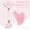 CATOR 2pcs Jade Roller Set, Gua Sha MassagegeräT, Natü Rliche