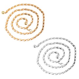 EHDWXVZM 2-Teilige Kettengürtel, Metallkettengürtel, Verstellbare Zierketten, Kettengürtel Für Kleider Und Hemden, Dünne Hosenketten, Modische Taillenkettengürtel, Damen-Taillenketten