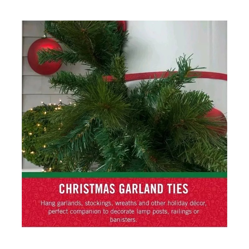 VELCRO Holiday Garland Tie for Decorations, Reusable Wrap, 30 Ft
